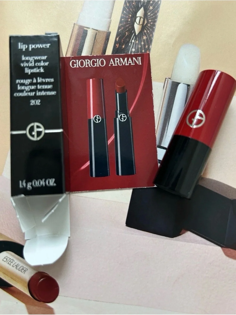 Giorgio Armani Lip Power Longwear Vivid Lipstick MINI #202 Grazia (Brown Rose-